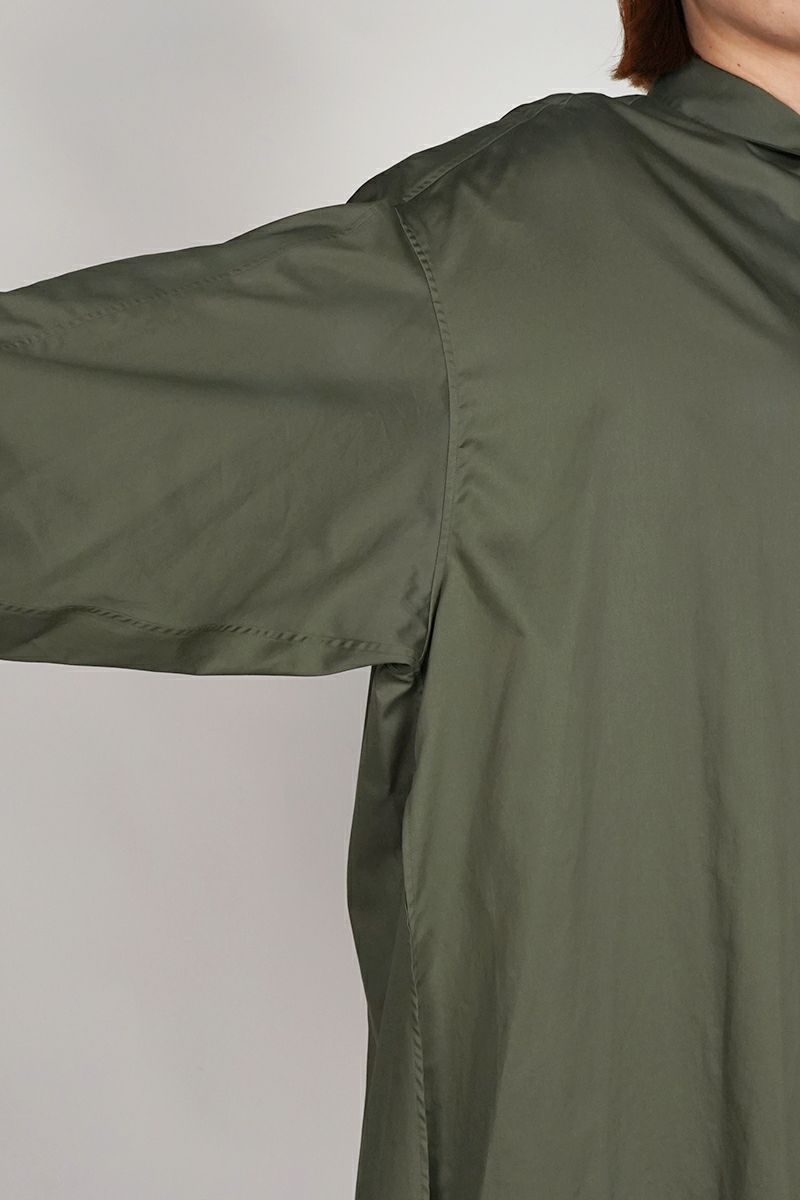 Graphpaper(グラフペーパー)  Silicon Poplin Deep Slit Regular Collar Shirt シリコンポプリンディープスリットレギュラーカラーシャツ GL253-50182