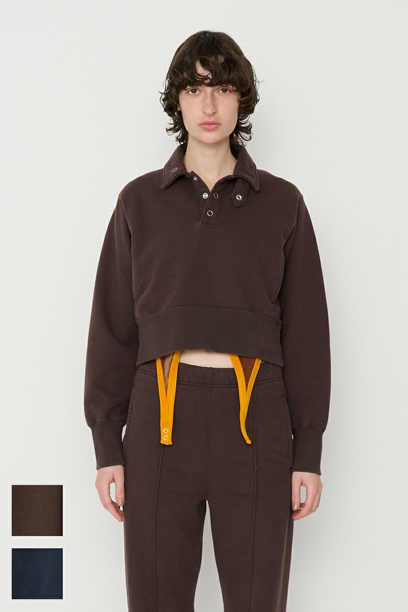 JANE SMITH(ジェーンスミス) FROSTING COTTON FLEECE SNAP COLLAR PULLOVER フロスティングコットンフリーススナップカラープルオーバー 25WCT-#953S