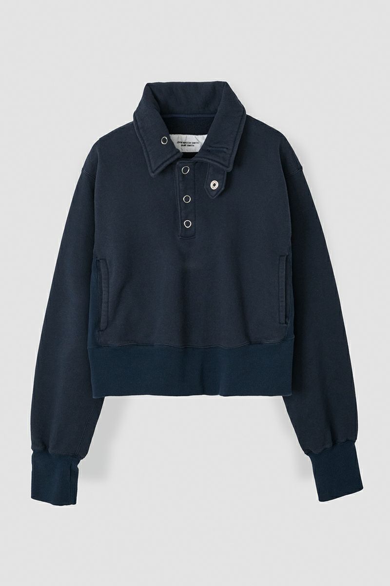 JANE SMITH(ジェーンスミス) FROSTING COTTON FLEECE SNAP COLLAR PULLOVER フロスティングコットンフリーススナップカラープルオーバー 25WCT-#953S