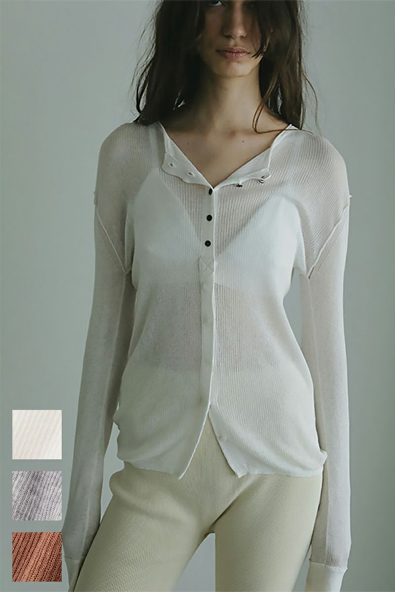 ETRE TOKYO(エトレトウキョウ) シアーハイゲージニットカーディガン 1225404041