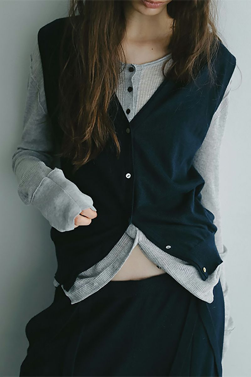 ETRE TOKYO(エトレトウキョウ) シアーハイゲージニットカーディガン 1225404041