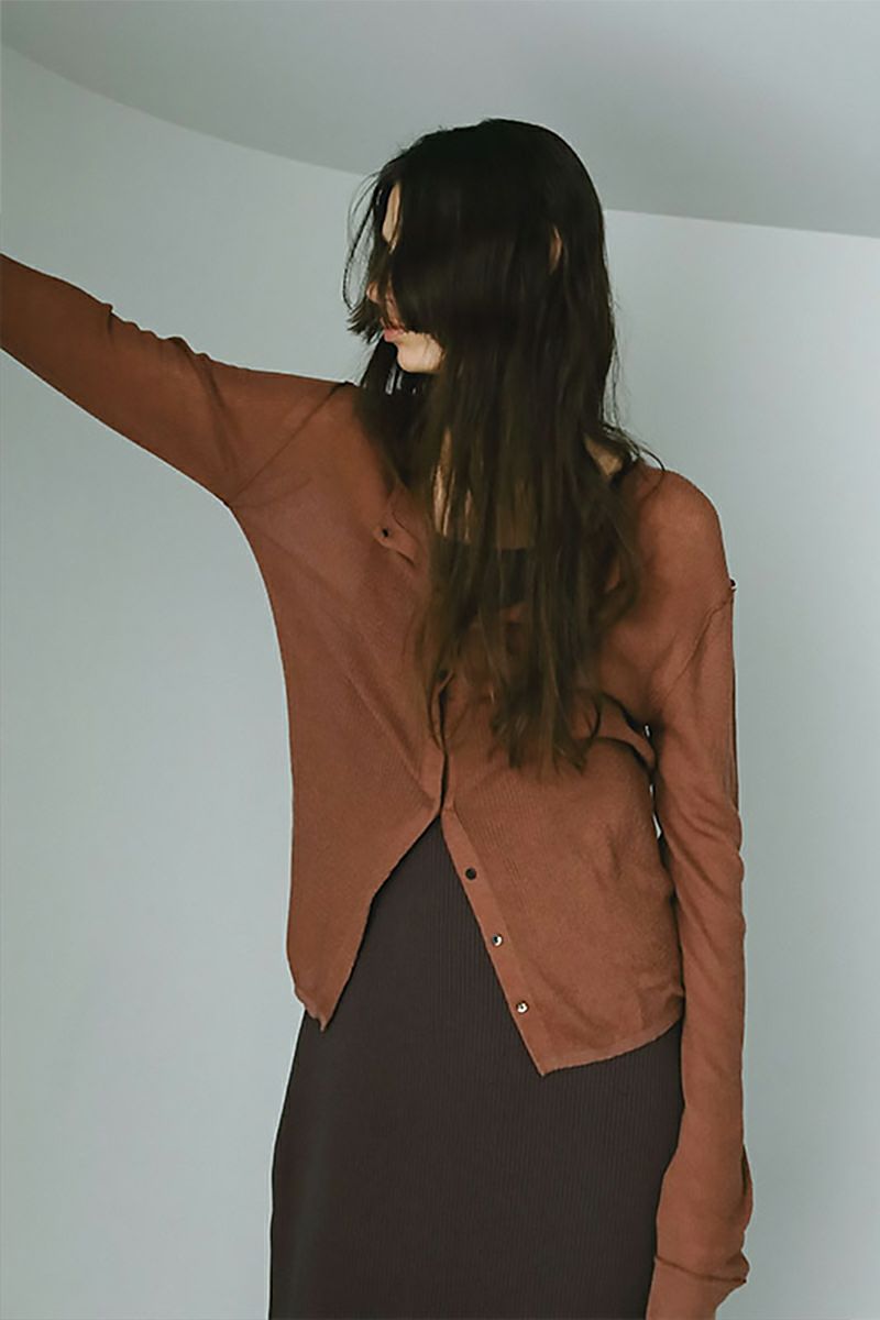 ETRE TOKYO(エトレトウキョウ) シアーハイゲージニットカーディガン 1225404041