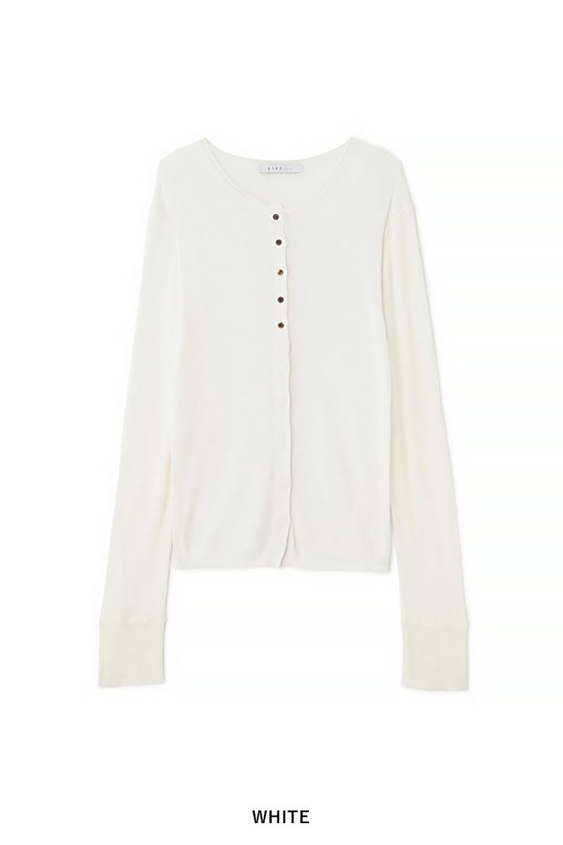 ETRE TOKYO(エトレトウキョウ) シアーハイゲージニットカーディガン 1225404041