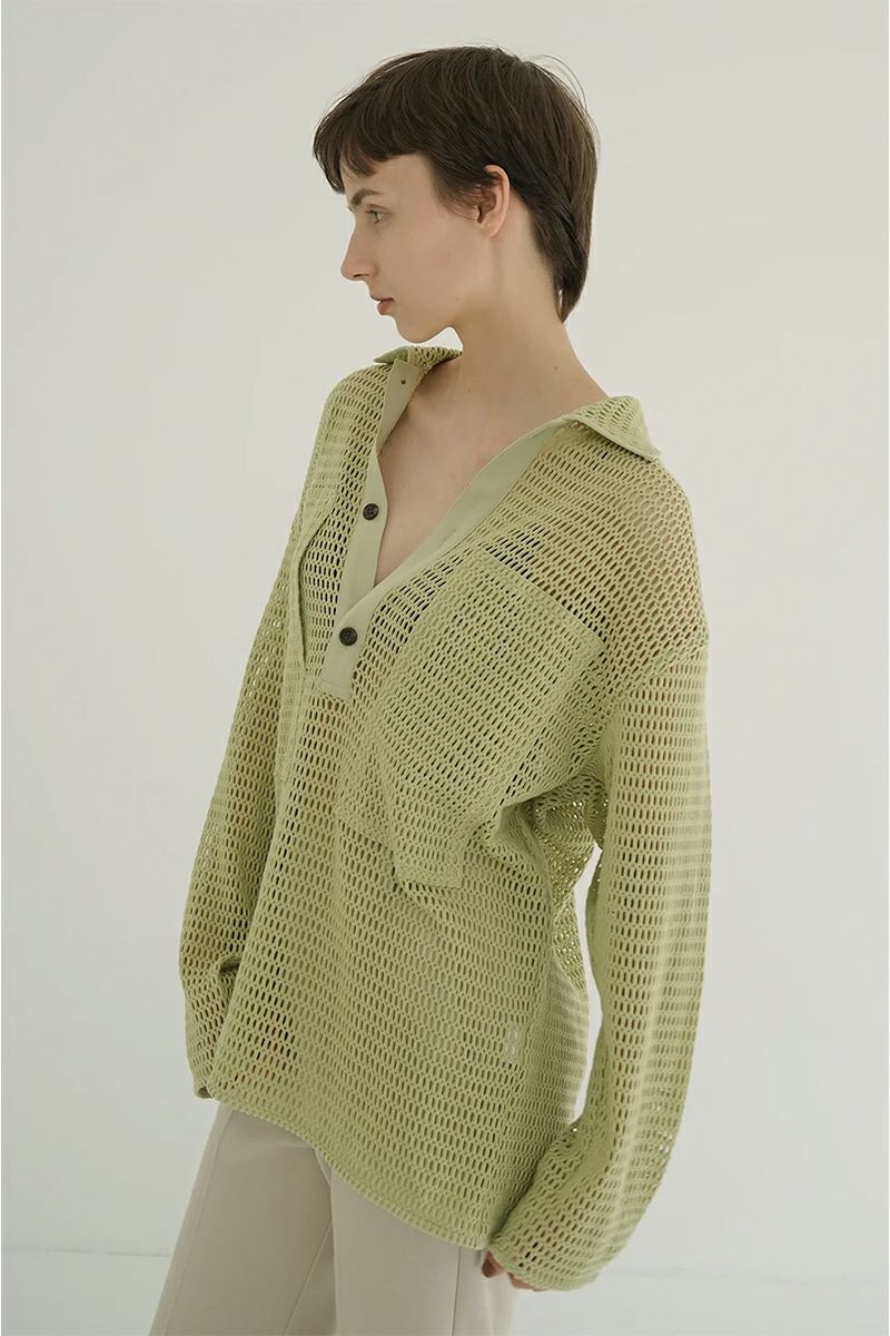 CLANE(クラネ) MESH POCKET OVER SHIRTS メッシュポケットオーバーシャツ 19122-4022