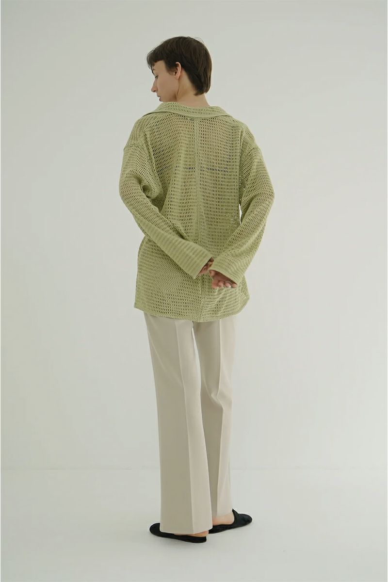 CLANE メッシュプルオーバーシャツ　ブラック　サイズ2 CLANE ブラウス シャツ 「CLANE/クラネ」MESH POCKET OVER