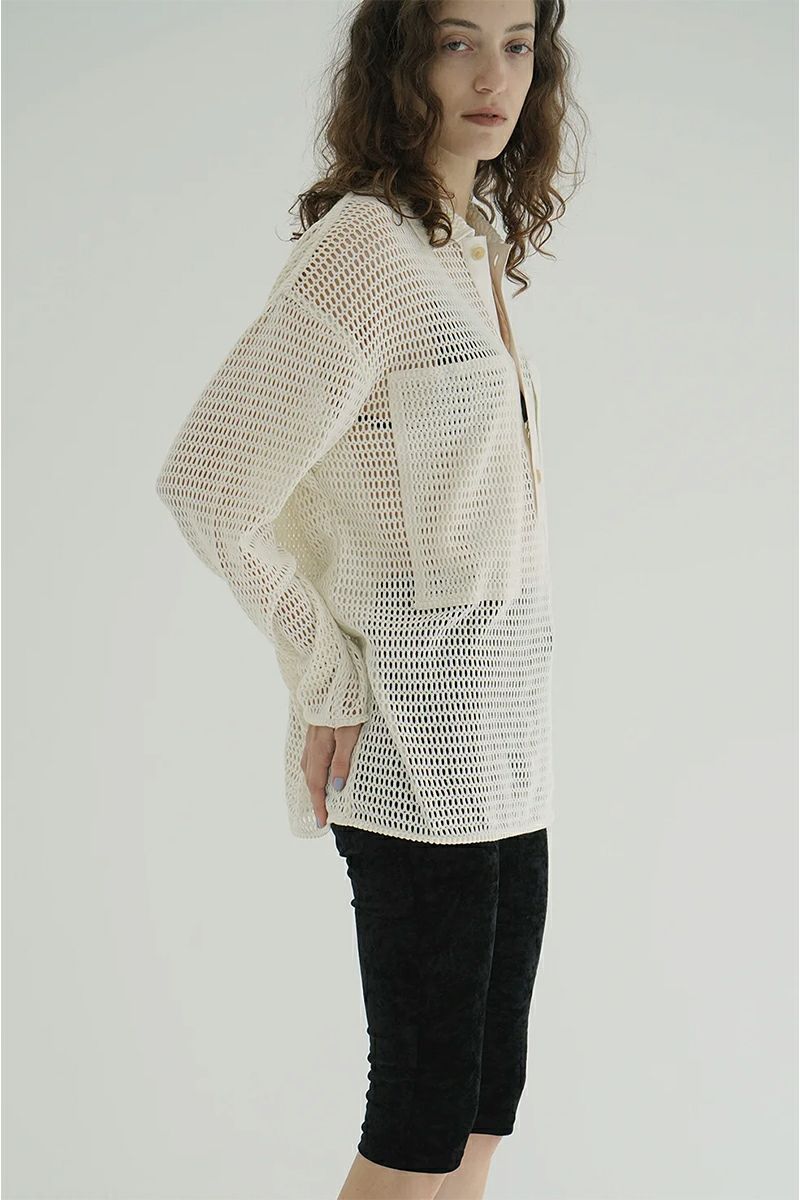 CLANE(クラネ) MESH POCKET OVER SHIRTS メッシュポケットオーバーシャツ 19122-4022