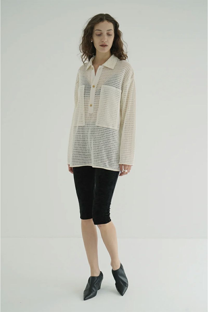 CLANE(クラネ) MESH POCKET OVER SHIRTS メッシュポケットオーバーシャツ 19122-4022