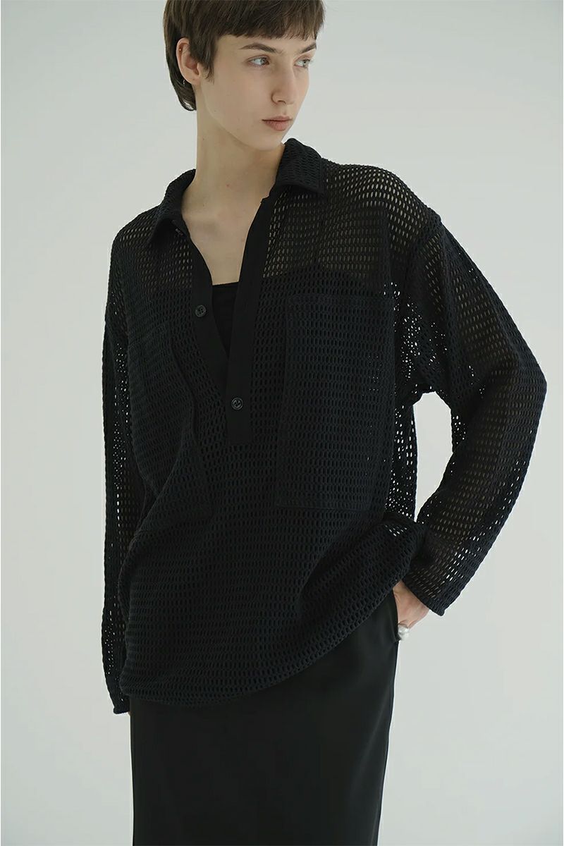 CLANE(クラネ) MESH POCKET OVER SHIRTS メッシュポケットオーバーシャツ 19122-4022