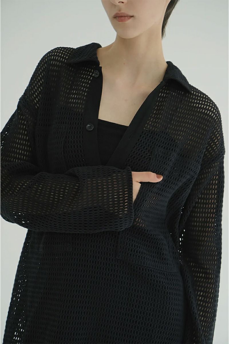 CLANE(クラネ) MESH POCKET OVER SHIRTS メッシュポケットオーバーシャツ 19122-4022