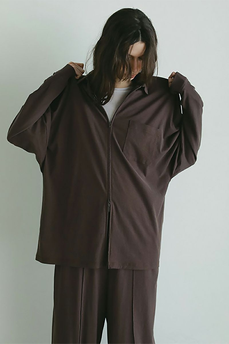 etre tokyo フロントファスナーカットシャツ チャコール フロントファスナーカットシャツ(F CHARCOAL): トップス │ ETRE
