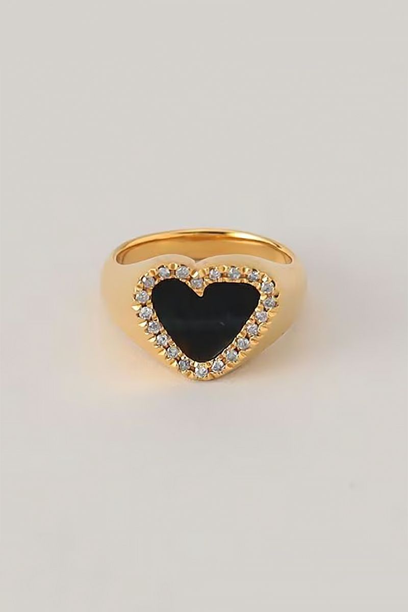 PREEK(プリーク) DIAMOND HEART STONE RING GOLD ダイヤモンドハートストーンリング ゴールド 18826990934