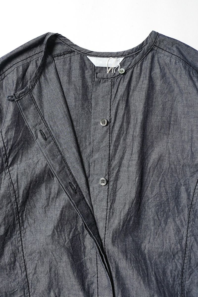 homspun(ホームスパン) ライトオンスシャンブレー　七分袖比翼ワンピース 252-1644