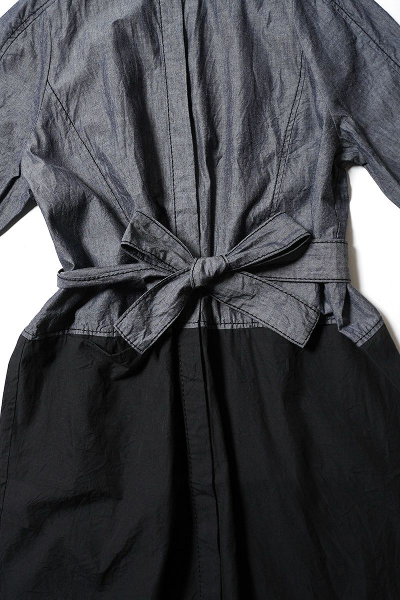 homspun(ホームスパン) ライトオンスシャンブレー　七分袖比翼ワンピース 252-1644