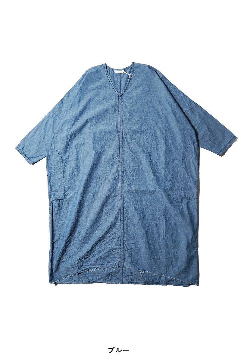 homspun(ホームスパン)  ライトオンスシャンブレー　プルオーバ－ワンピース 252-164