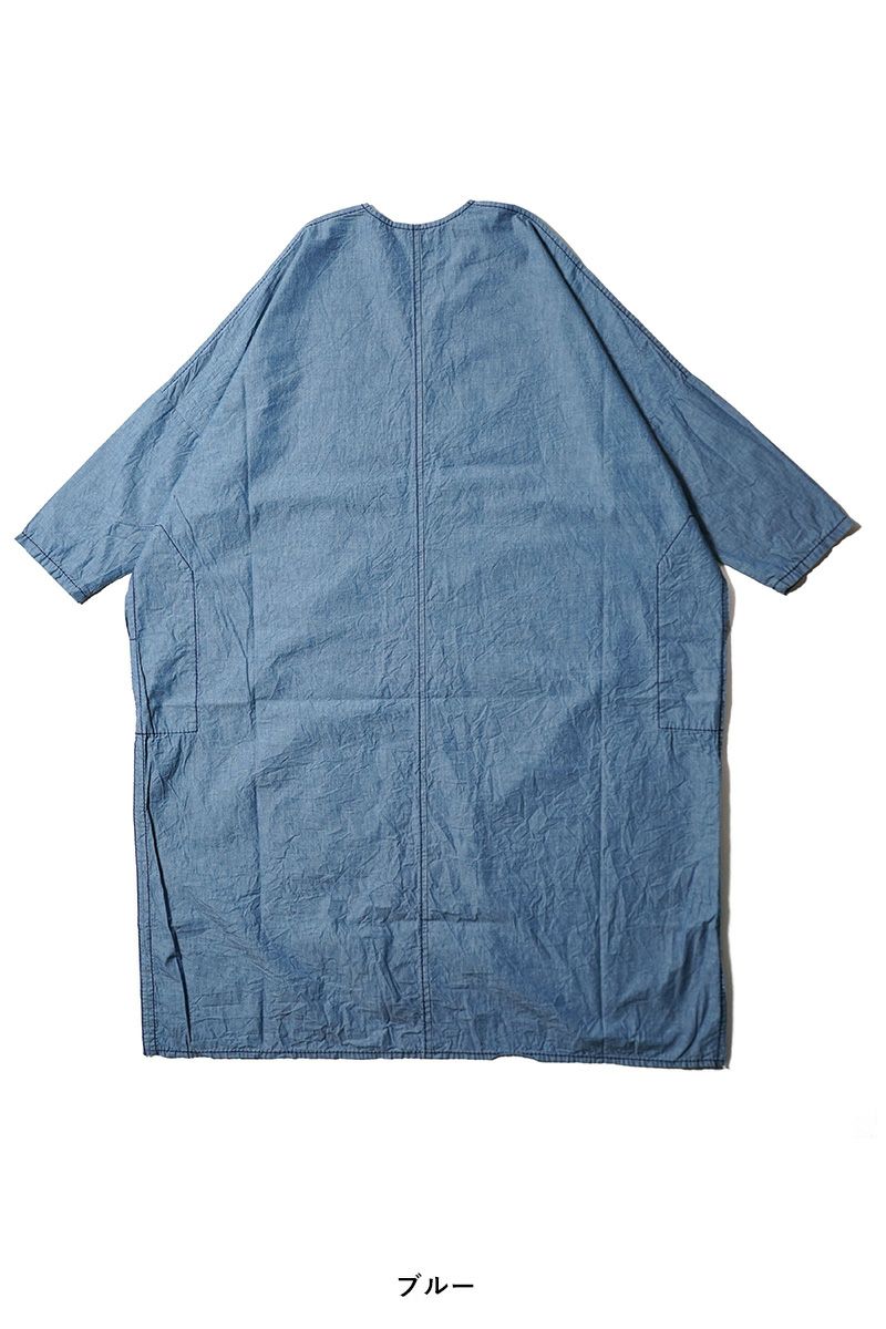 homspun(ホームスパン)  ライトオンスシャンブレー　プルオーバ－ワンピース 252-164