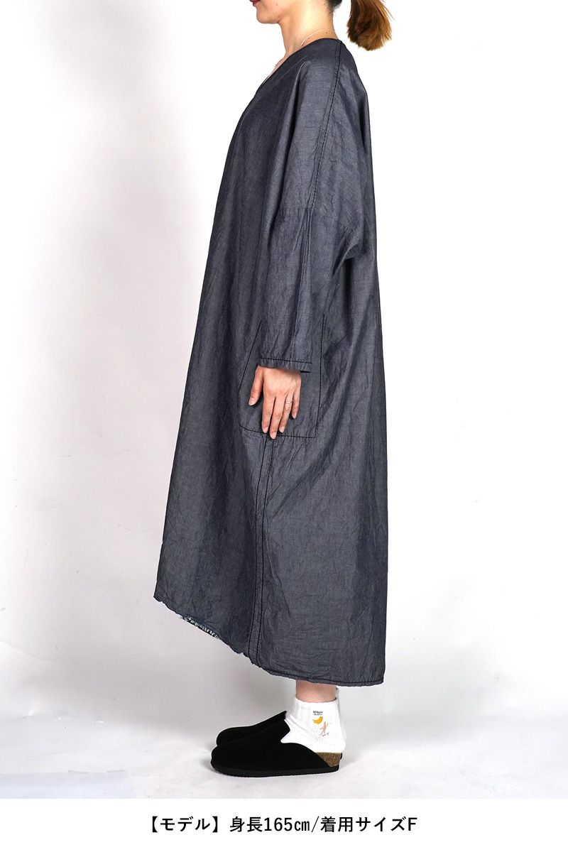 homspun(ホームスパン)  ライトオンスシャンブレー　プルオーバ－ワンピース 252-164