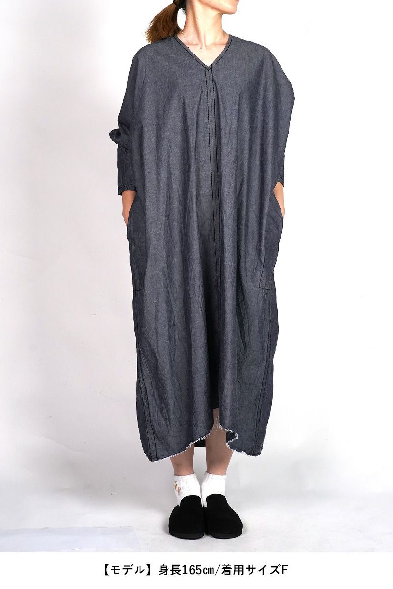 homspun(ホームスパン)  ライトオンスシャンブレー　プルオーバ－ワンピース 252-164