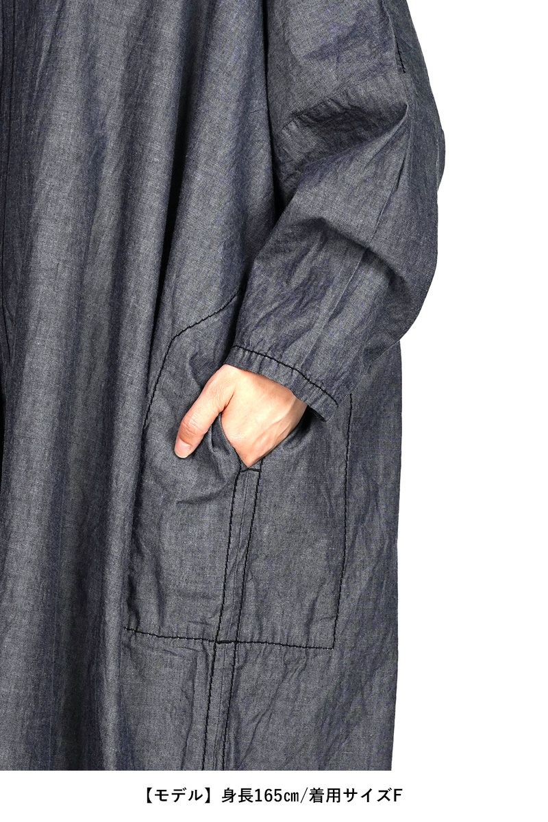 homspun(ホームスパン)  ライトオンスシャンブレー　プルオーバ－ワンピース 252-164