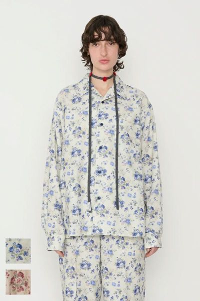 JANE SMITH(ジェーンスミス) COTTON CORDUROY FLOWER PRINT OPEN COLLAR SHIRT コットンコーデュロイフラワープリントオープンカラーシャツ 25WSH-#521S