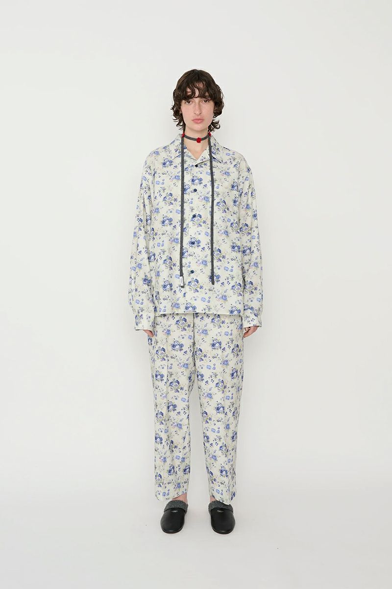 JANE SMITH(ジェーンスミス) COTTON CORDUROY FLOWER PRINT OPEN COLLAR SHIRT コットンコーデュロイフラワープリントオープンカラーシャツ 25WSH-#521S