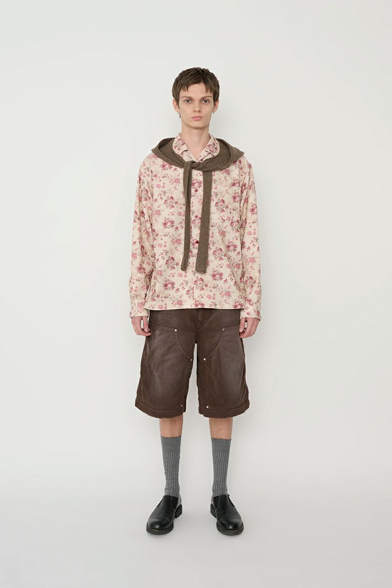 JANE SMITH(ジェーンスミス) COTTON CORDUROY FLOWER PRINT OPEN COLLAR SHIRT コットンコーデュロイフラワープリントオープンカラーシャツ 25WSH-#521S