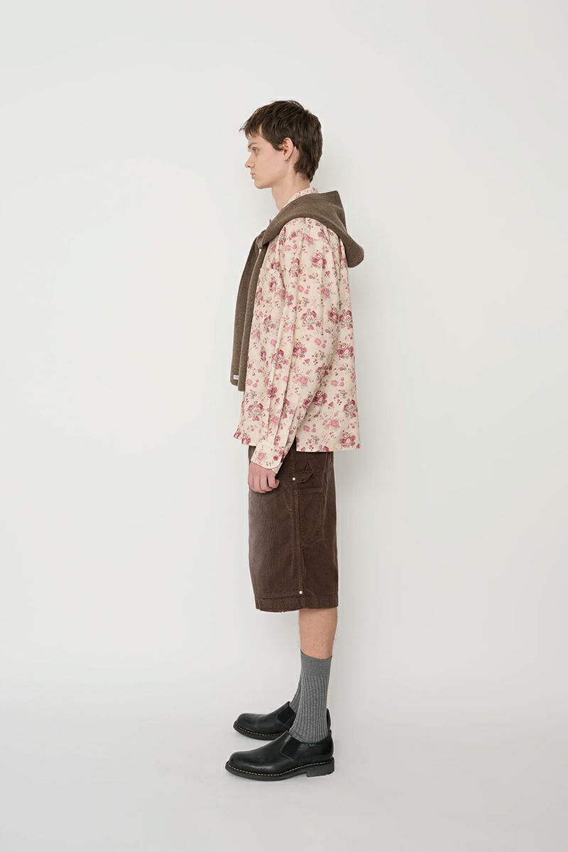 JANE SMITH(ジェーンスミス) COTTON CORDUROY FLOWER PRINT OPEN COLLAR SHIRT コットンコーデュロイフラワープリントオープンカラーシャツ 25WSH-#521S