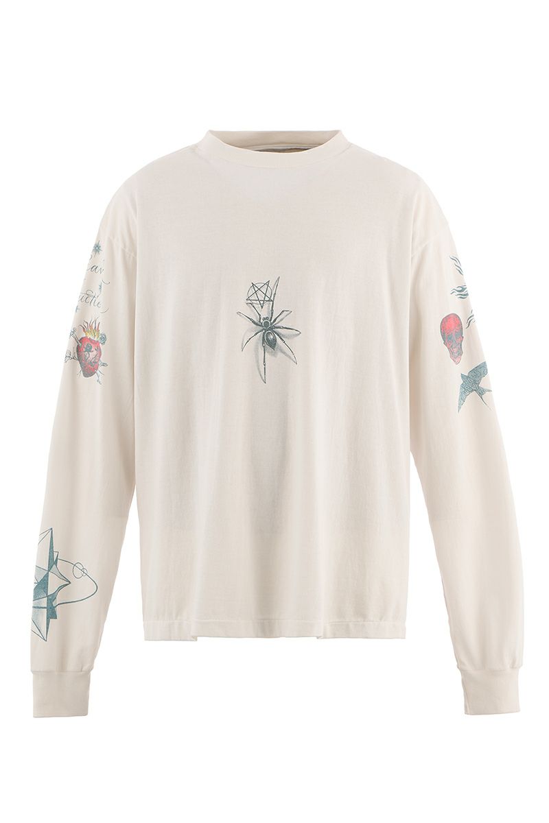 SAINT Mxxxxxx(セントマイケル) SM-HR1-0000-C29 / DR.WOO_LS TEE TATTOO WHITE ドクターウー 長袖Tシャツ