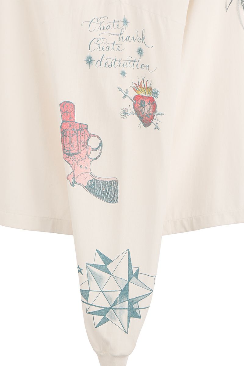 SAINT Mxxxxxx(セントマイケル) SM-HR1-0000-C29 / DR.WOO_LS TEE TATTOO WHITE ドクターウー 長袖Tシャツ