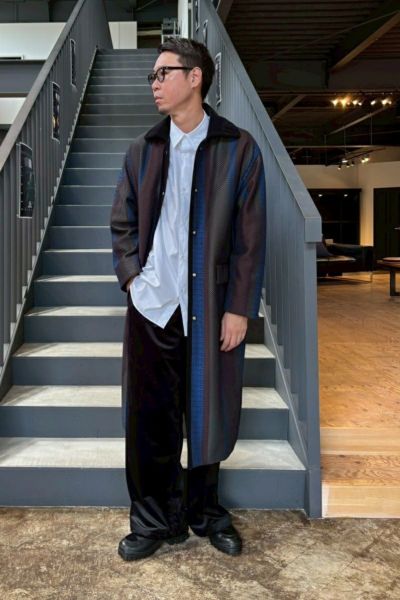 グラフペーパー　ScaleOffWool WideChefPants NAVY Graphpaper（グラフペーパー） / Scale Off Wool Wide Tapered Chef