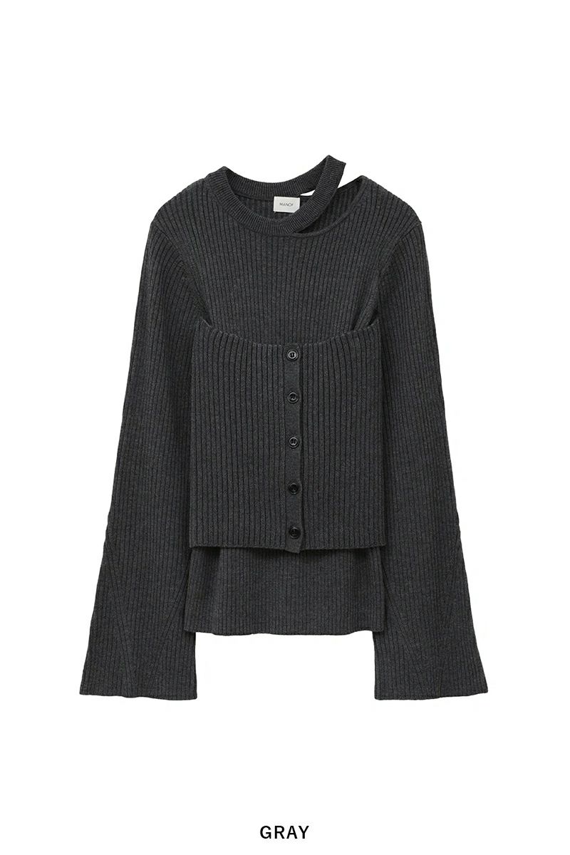 MANOF(マノフ) BUSTIER SET RIB KNIT ビスチュセットリブニット 89106-2062