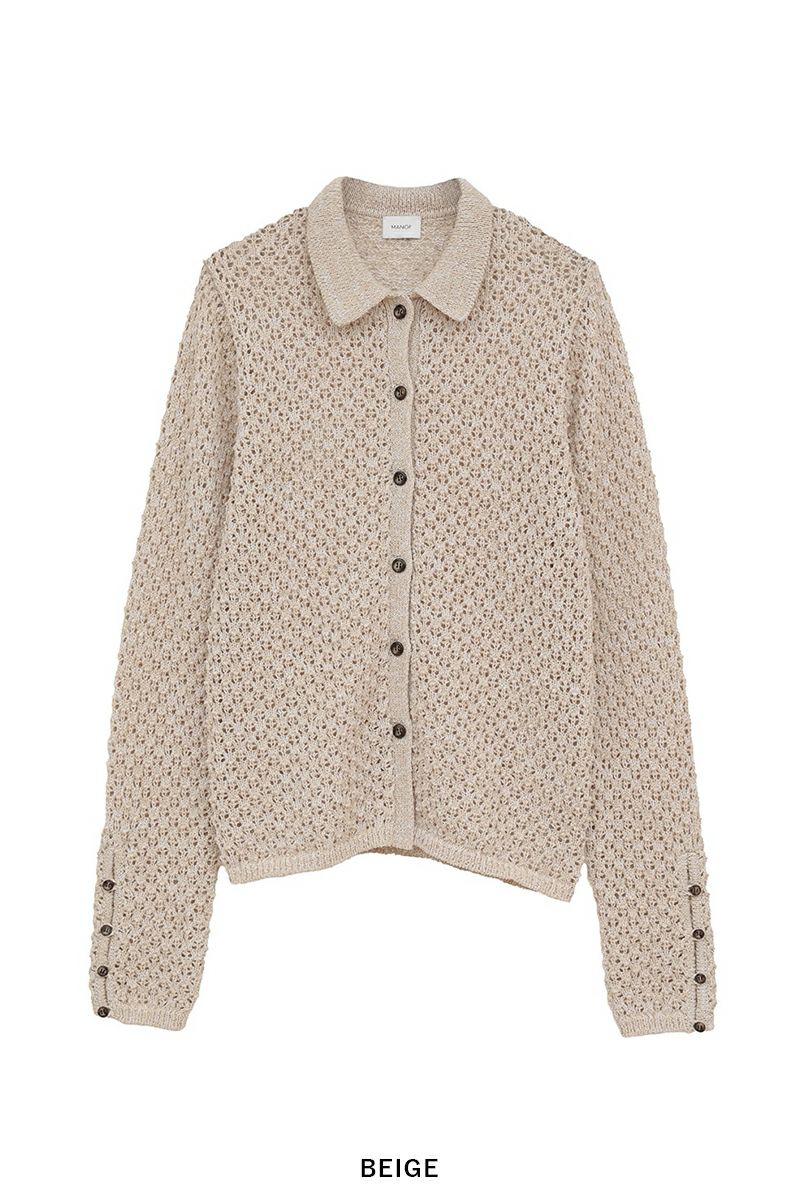 MANOF(マノフ) OPENWORK KNIT CARDIGAN オープンワークニットカーディガン 89106-2192