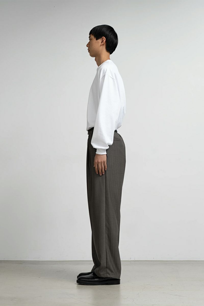 Graphpaper(グラフペーパー) Melange Herringbone Stripe Chef Track Pants メランジヘリンボーンストライプシェフタックパンツ GM253-40335