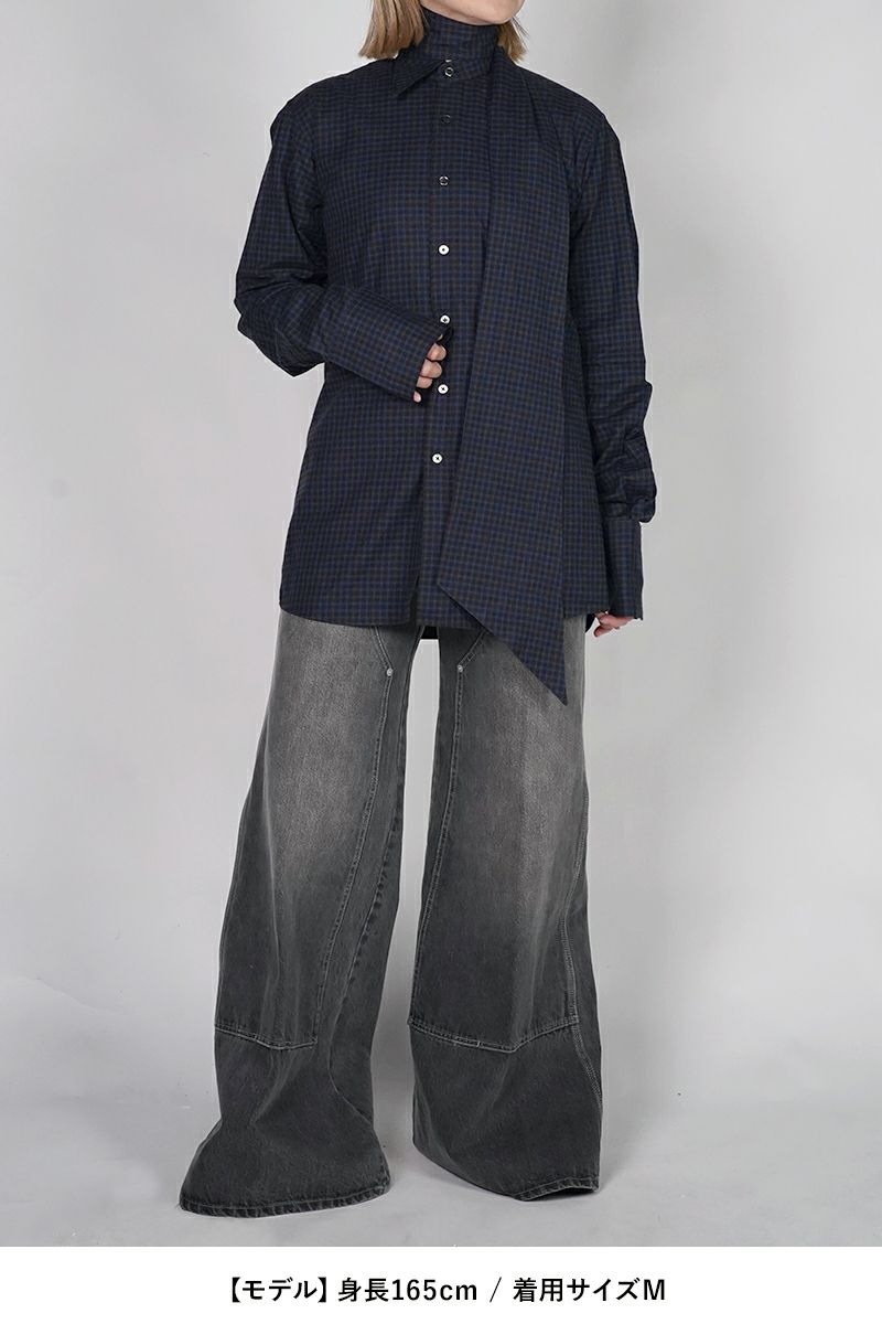 KEISUKEYOSHIDA(ケイスケヨシダ) Long Collar Shirt [CHECK] ロングカラーシャツ KYB53FJ022