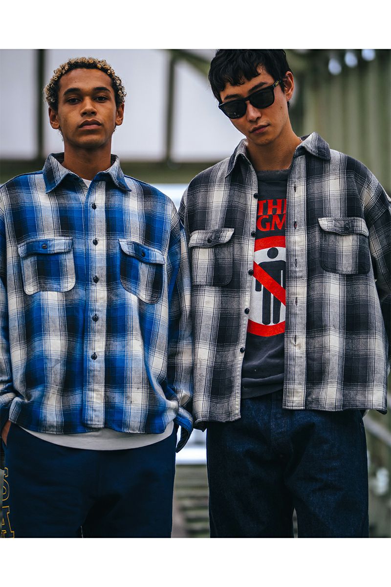 SAINT Mxxxxxx(セントマイケル) SM-HR1-0000-C53 / BerBerJin FLANNEL SHIRT ベルベルジン フランネルシャツ ブルー