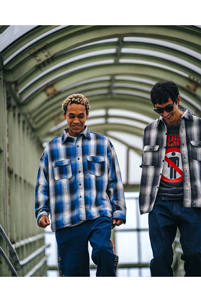 SAINT Mxxxxxx(セントマイケル) SM-HR1-0000-C53 / BerBerJin FLANNEL SHIRT ベルベルジン フランネルシャツ ブルー