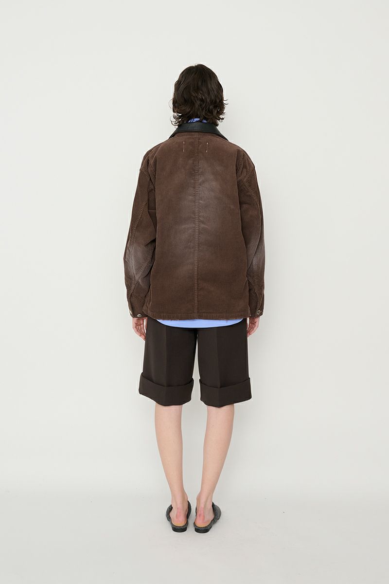 JANE SMITH(ジェーンスミス) 8W COTTON CORDUROY LEATHER COLLAR COVERALL コットンコーデュロイレザーカラーカバーオール 25WJK-#918S