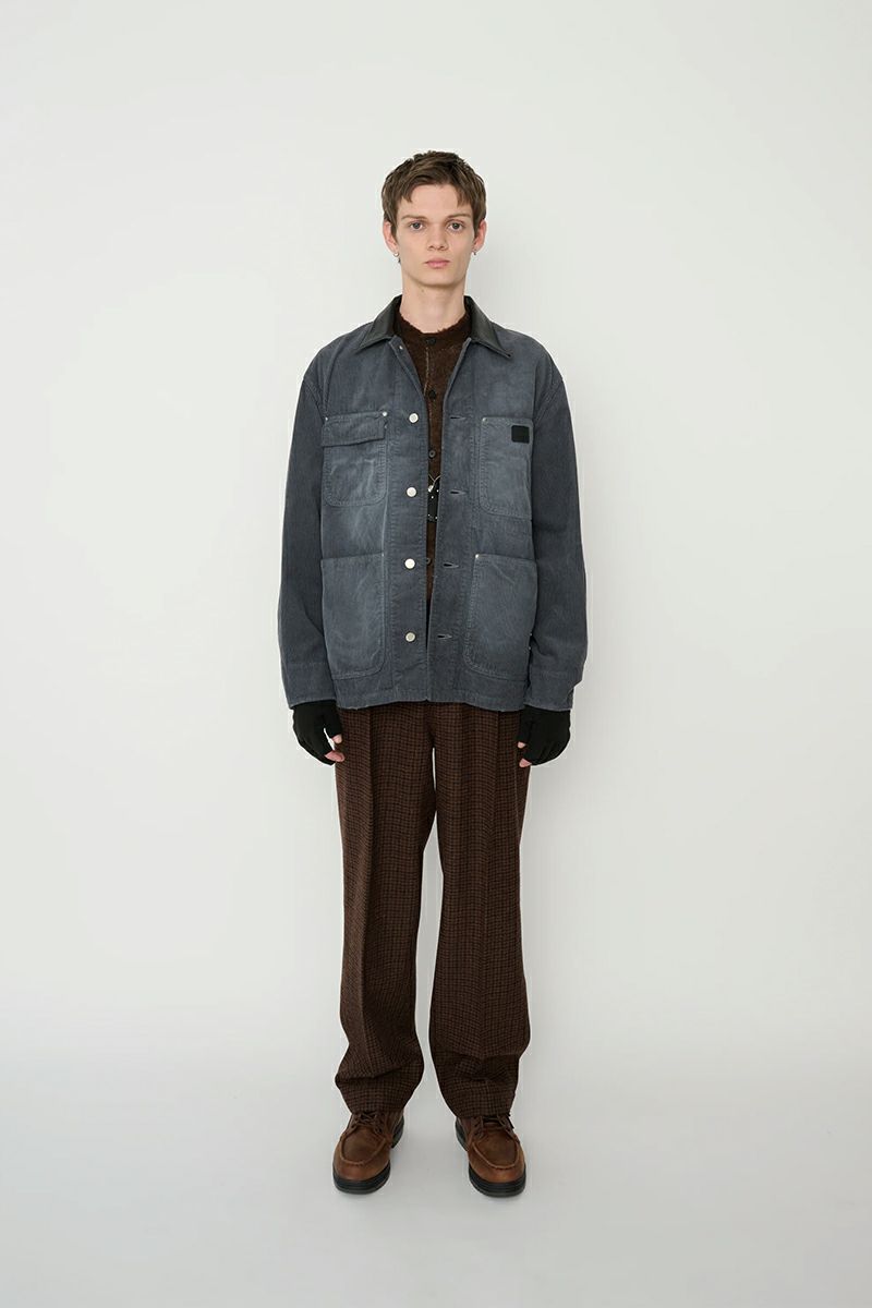 JANE SMITH(ジェーンスミス) 8W COTTON CORDUROY LEATHER COLLAR COVERALL コットンコーデュロイレザーカラーカバーオール 25WJK-#918S