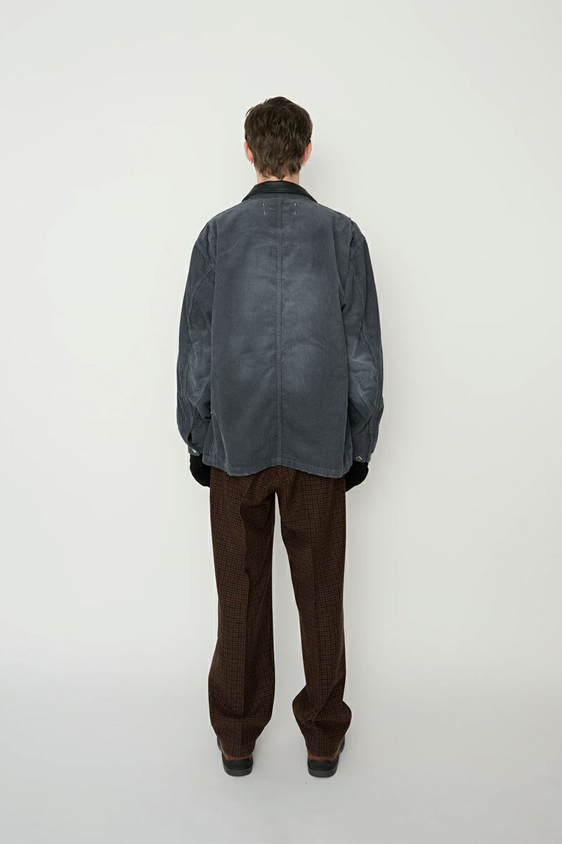 JANE SMITH(ジェーンスミス) 8W COTTON CORDUROY LEATHER COLLAR COVERALL コットンコーデュロイレザーカラーカバーオール 25WJK-#918S