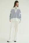 CLANE(クラネ) WIDE HENRY NECK BORDER TOPS ワイドヘンリーネックボーダートップス 19105-1242