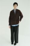 CLANE(クラネ) WIDE HENRY NECK BORDER TOPS ワイドヘンリーネックボーダートップス 19105-1242