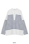 CLANE(クラネ) WIDE HENRY NECK BORDER TOPS ワイドヘンリーネックボーダートップス 19105-1242