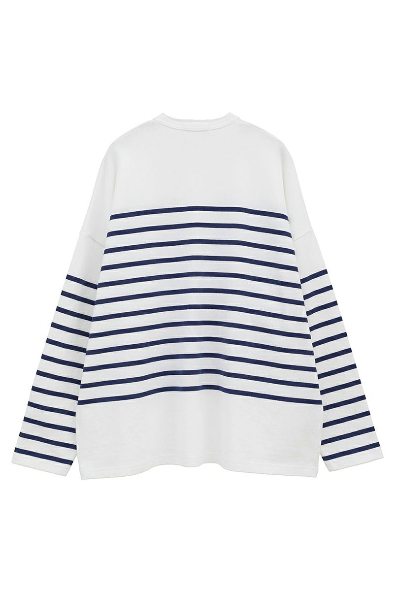 CLANE(クラネ) WIDE HENRY NECK BORDER TOPS ワイドヘンリーネックボーダートップス 19105-1242