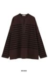 CLANE(クラネ) WIDE HENRY NECK BORDER TOPS ワイドヘンリーネックボーダートップス 19105-1242