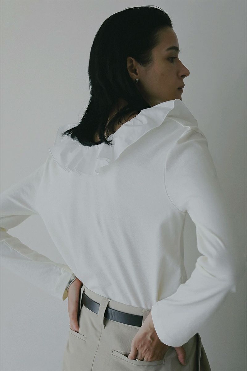 MANOF(マノフ) | MANOF(マノフ)2WAY FRILL NECK CUT TOPS 2ウェイ