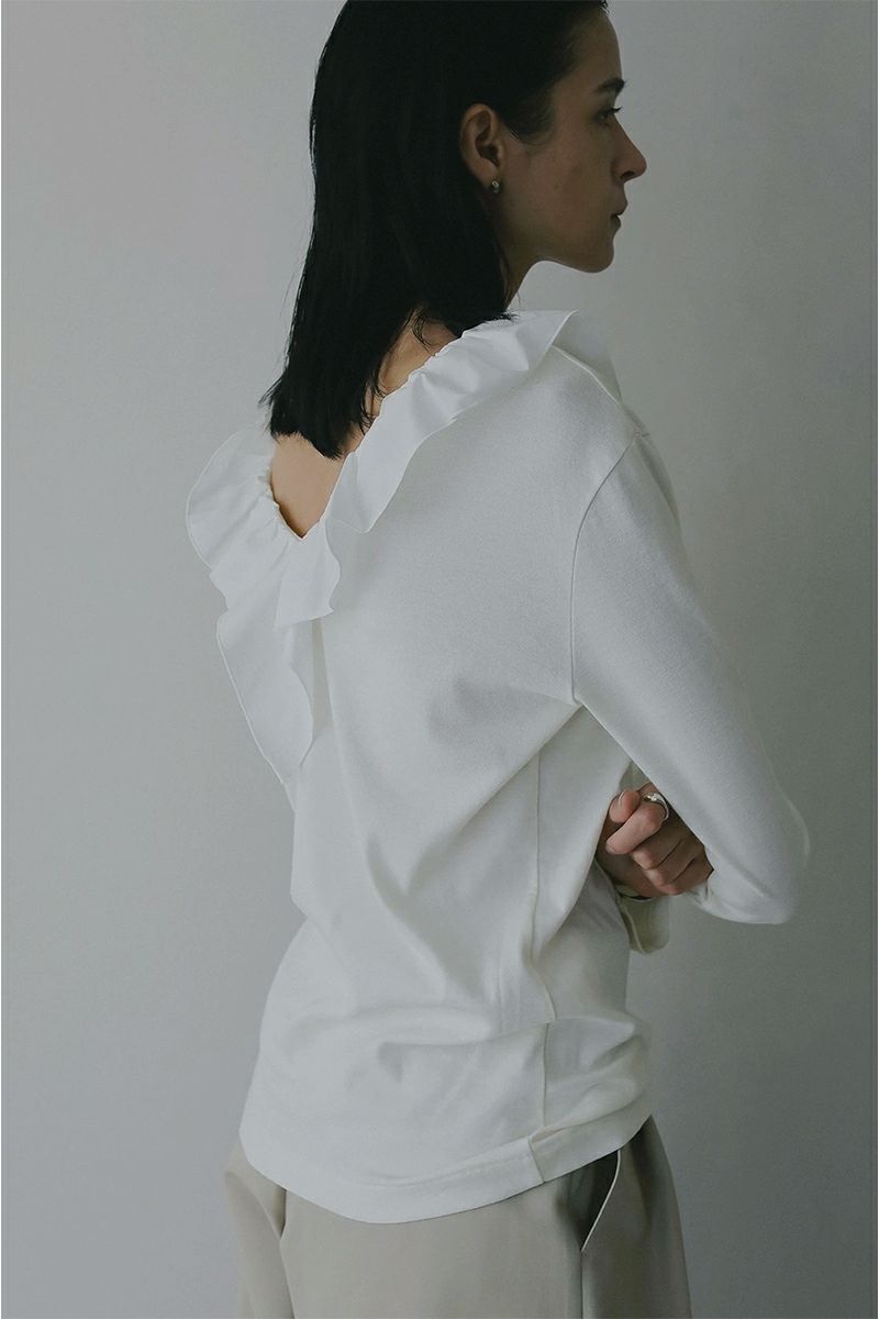 MANOF(マノフ) | MANOF(マノフ)2WAY FRILL NECK CUT TOPS 2ウェイ