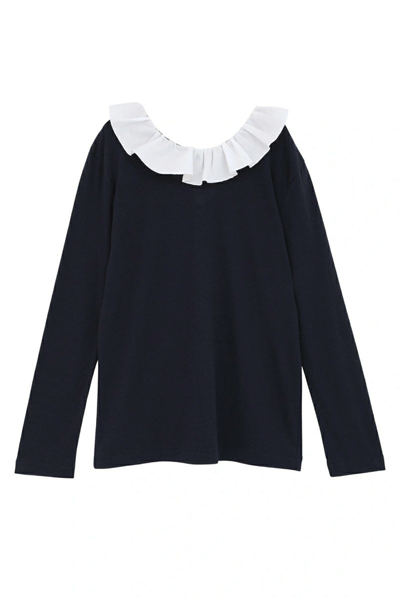 MANOF(マノフ) 2WAY FRILL NECK CUT TOPS 2ウェイフリルネックカットトップス 89105-1142
