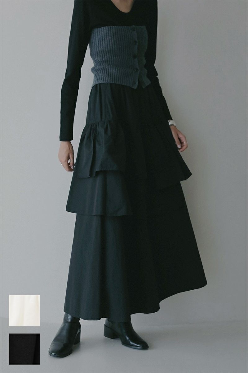 MANOF(マノフ) ASYMMETRY TIERED SKIRT アシンメトリーティアードスカート 89109-6032