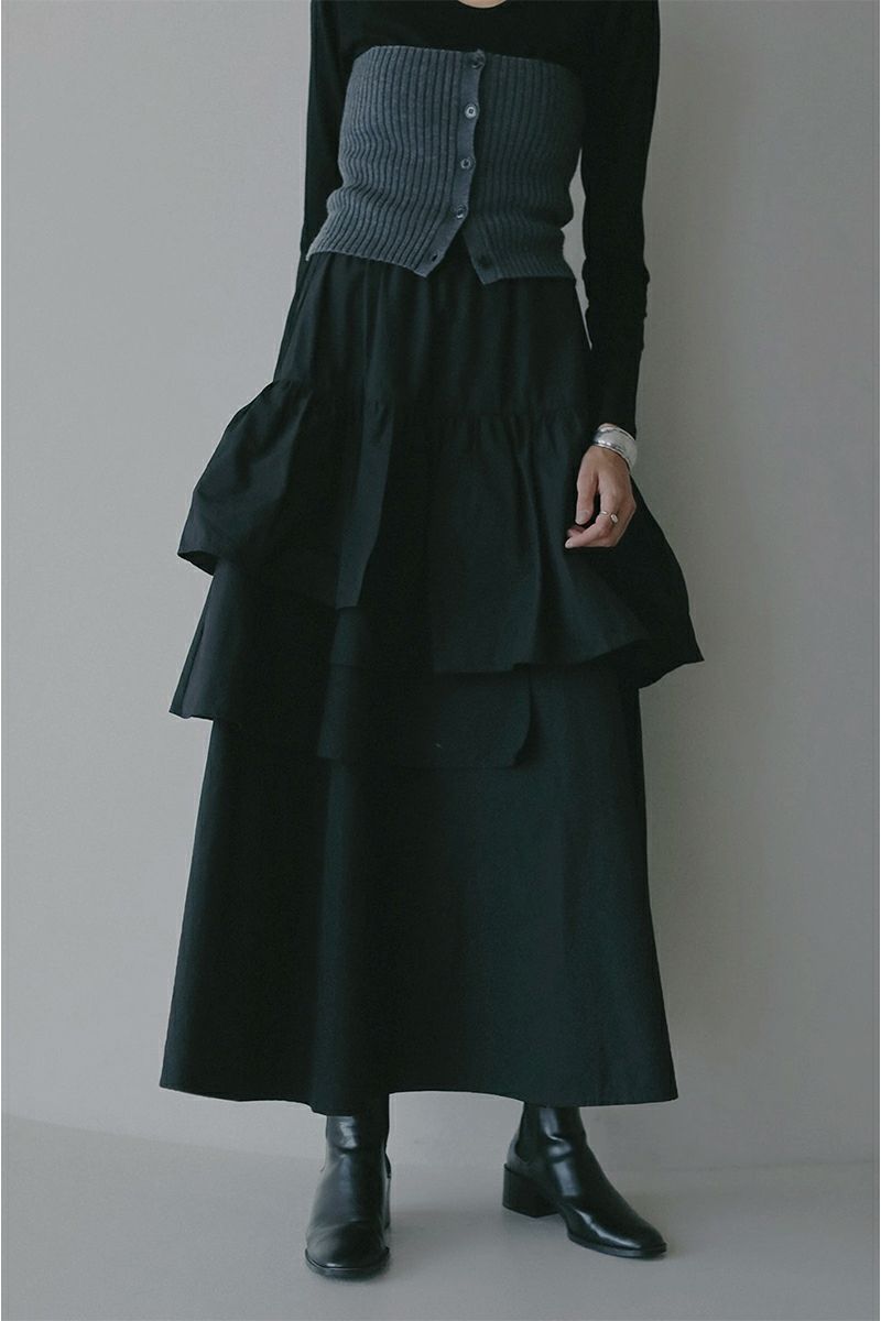 MANOF(マノフ) ASYMMETRY TIERED SKIRT アシンメトリーティアードスカート 89109-6032