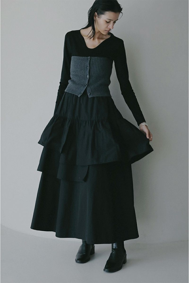 MANOF(マノフ) ASYMMETRY TIERED SKIRT アシンメトリーティアードスカート 89109-6032