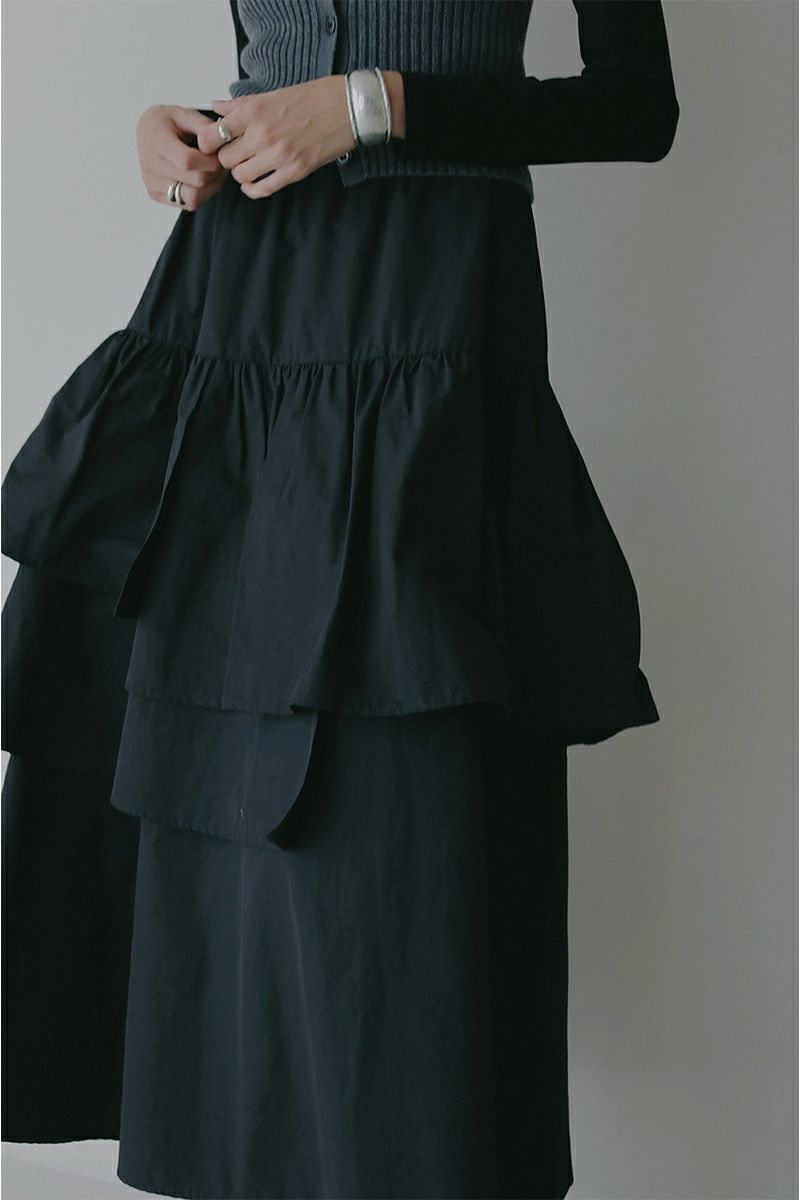 MANOF(マノフ) ASYMMETRY TIERED SKIRT アシンメトリーティアードスカート 89109-6032